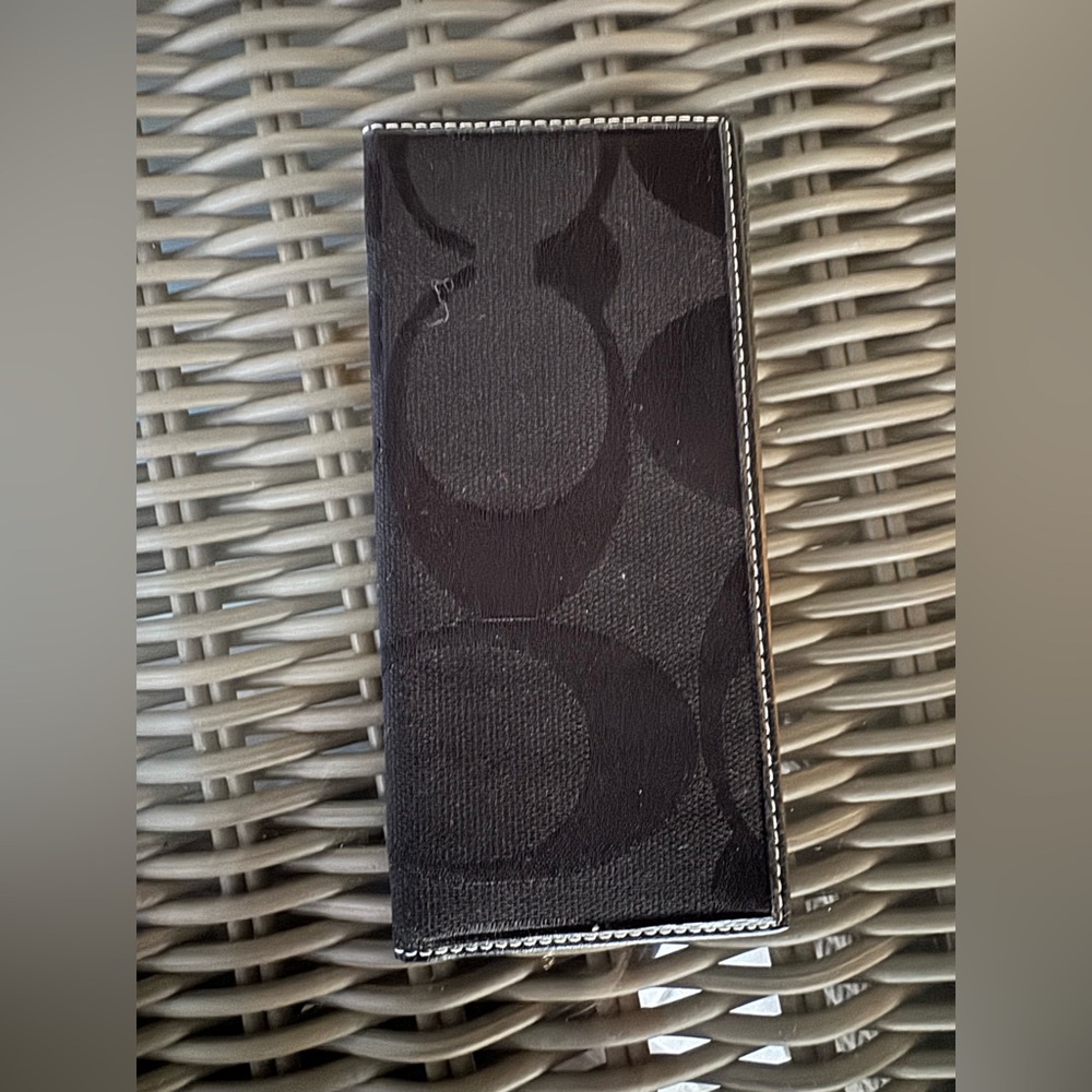 Coach Black Signature Canvas Phone Wallet Case